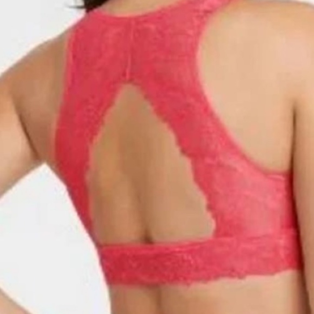 Auden Wireless Racerback Bra Lace Bralette Sheer Lightly Lined Pullover Medium